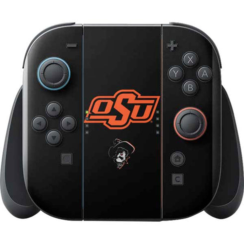 Oklahoma State University OSU on Black Nintendo Switch 2 (2025) with Joy-Con Skin